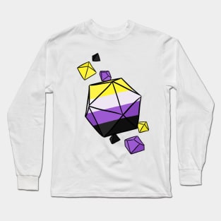 Nonbinary Pride Flag Dice Long Sleeve T-Shirt